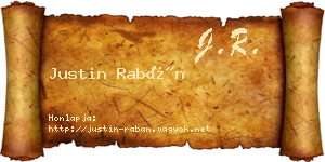 Justin Rabán névjegykártya